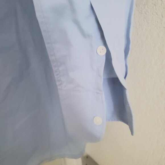 Uniqlo Light Blue Oversized Collared Button Up Long Sleeve Shirt Womens Small - Picture 6 of 8